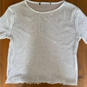 Sparkly Silver Brandy Melville T-shirt